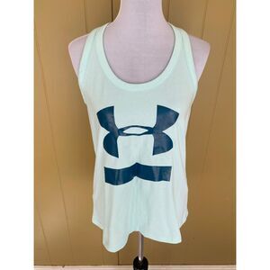 Under Armour women L heat gear loose fit activewear tank top light blue